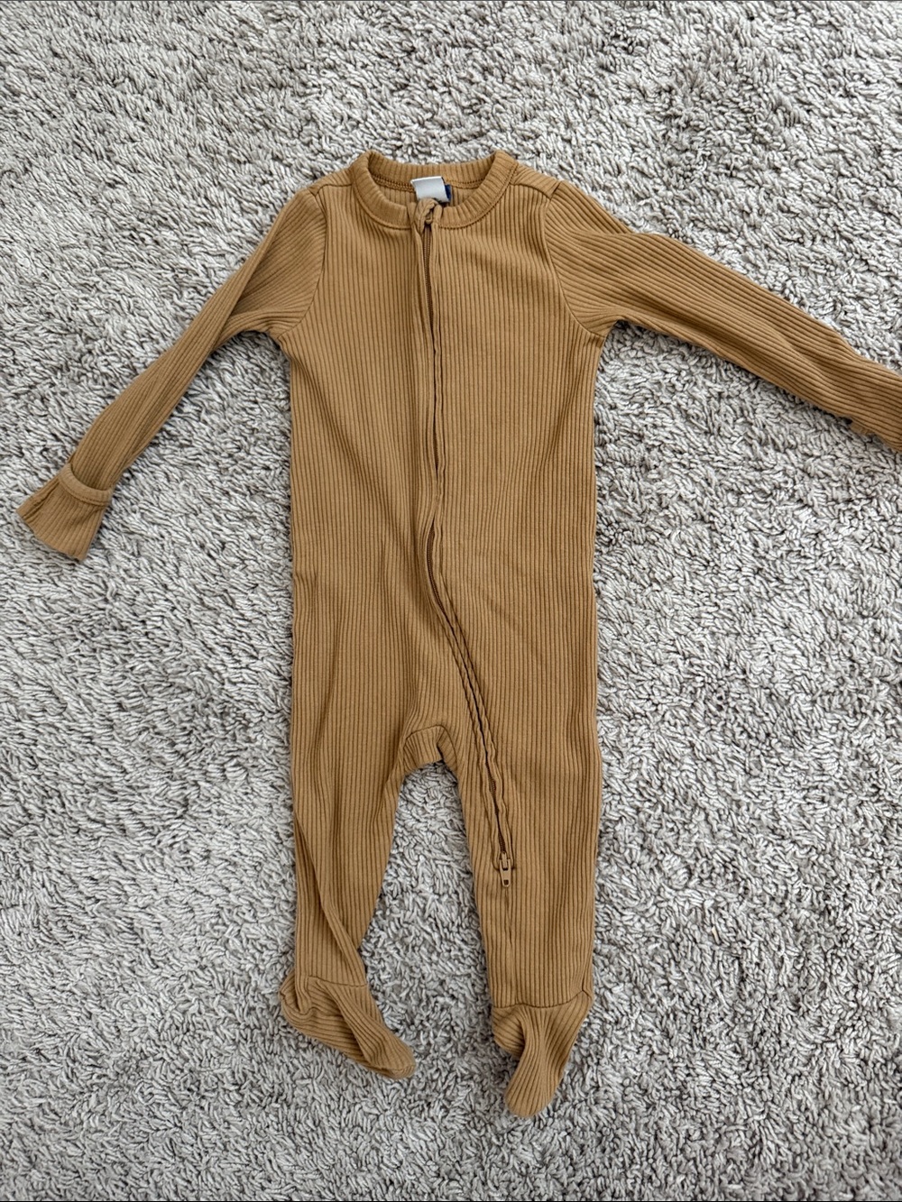 Old Navy Ribbed Footed One-Piece in Caramel Brown